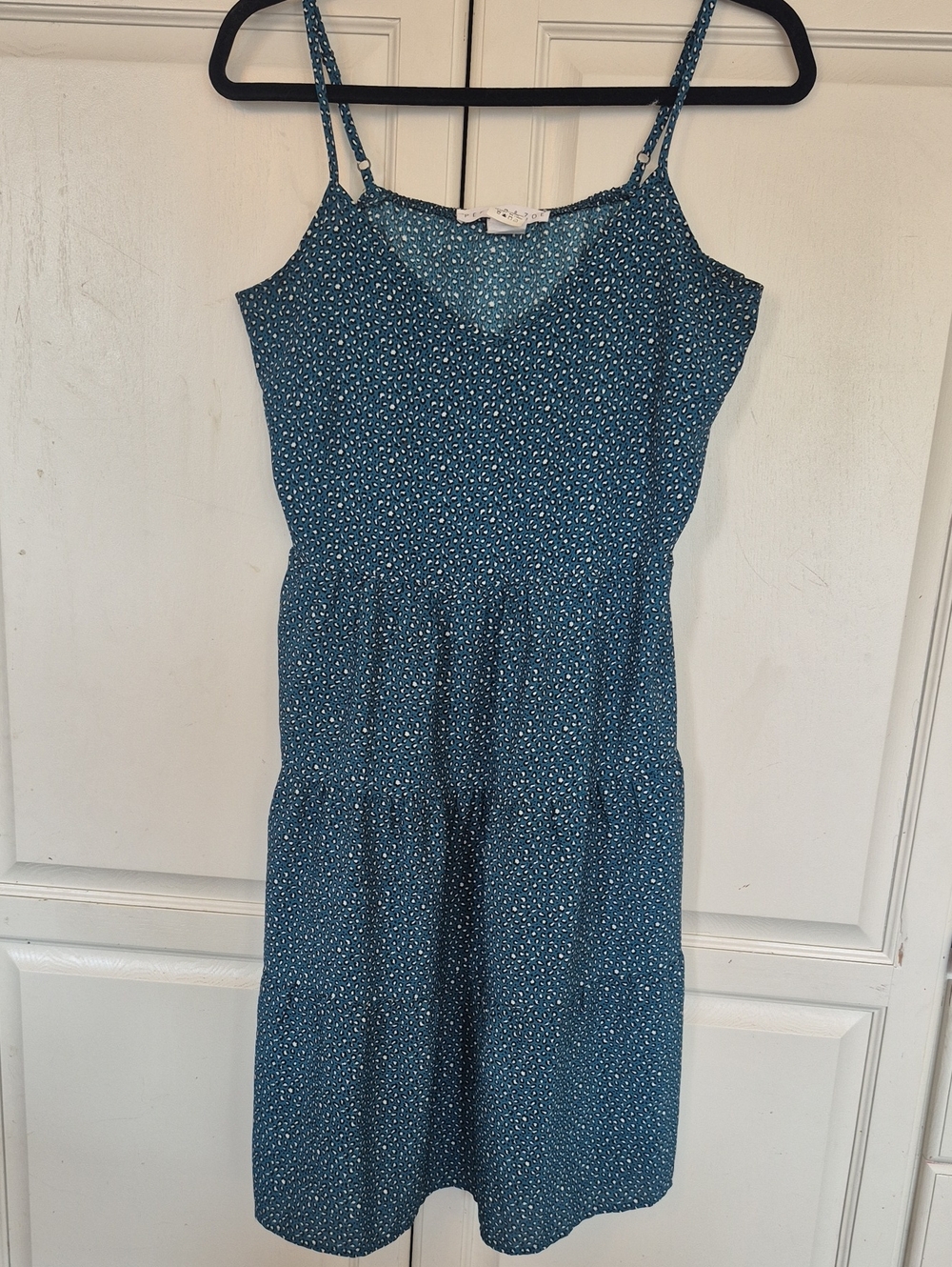 Teal Polka Dot Midi Dress